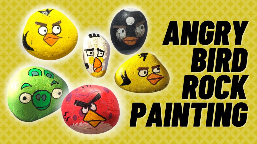 How To Paint Angry Bird On Rock With Acrylic Paint Pens