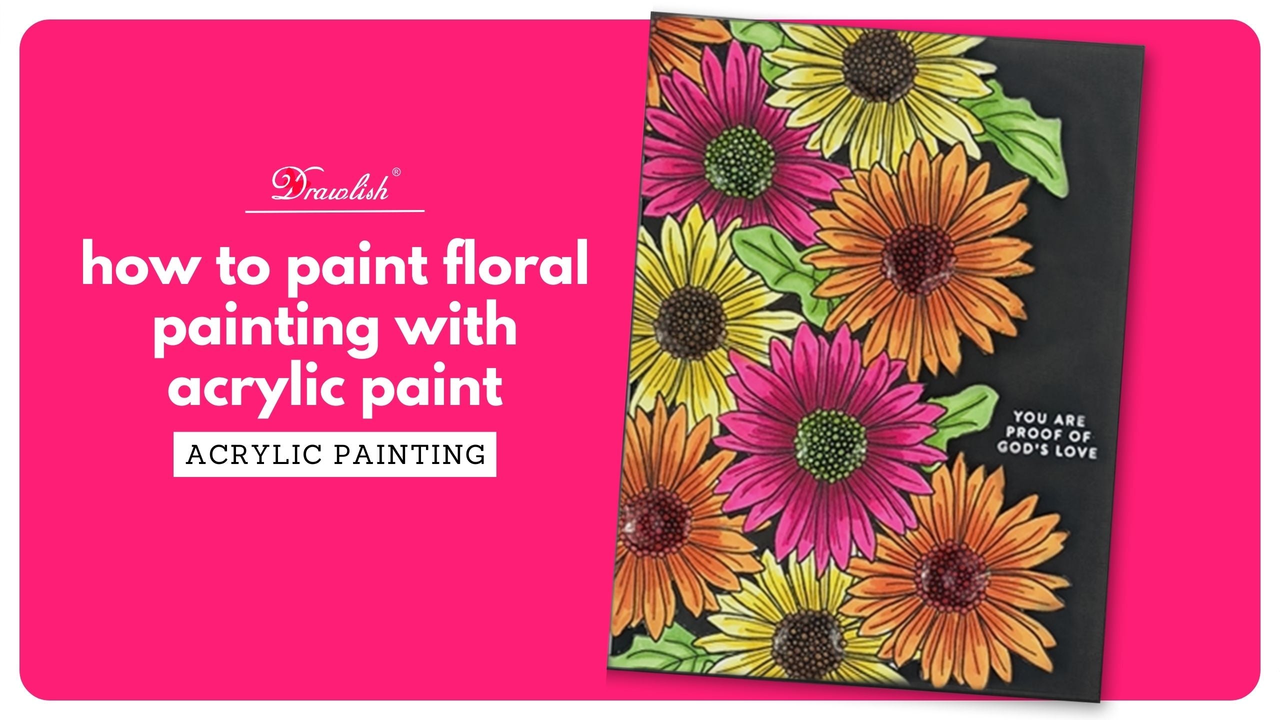 How To Paint Floral Painting With Acrylic Paint – Drawlish