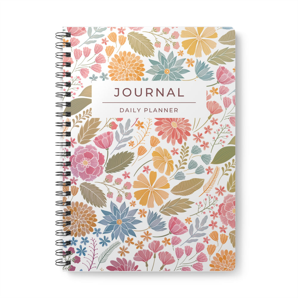 A5 Wirobound Softcover Journal with Floral Print - Back to School, Journals, Notebooks