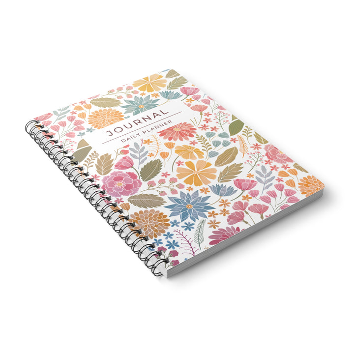 A5 Wirobound Softcover Journal with Floral Print - Back to School, Journals, Notebooks