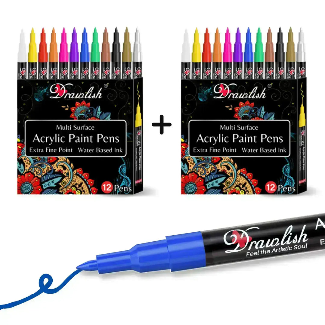 Acrylic Painting Pens Set of 24 - Paint Pens Bundle - Paint Pens, car paint pen, acrylic painter pens
