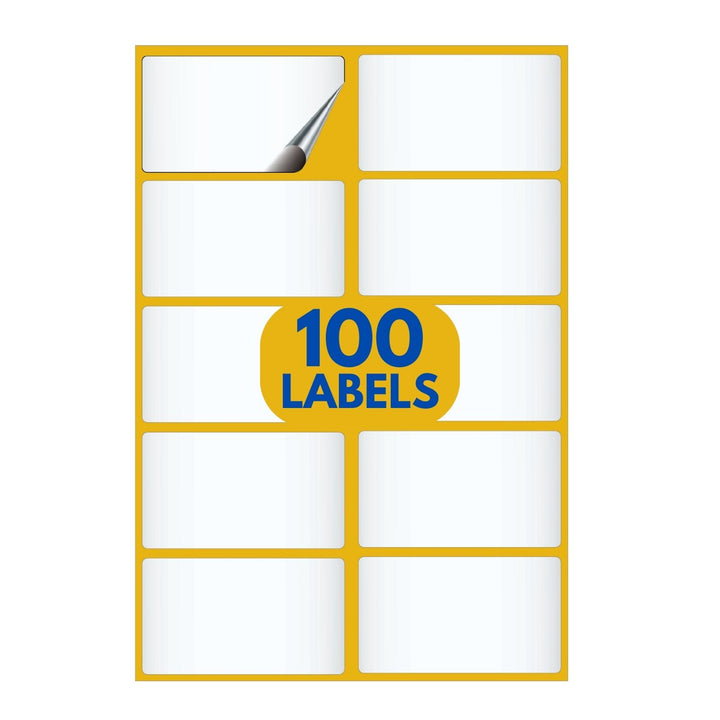 Drawlish White Address Sticky Labels Pack of 100 - Glossy Name Labels - namelabels, stickers printing, sticker labels