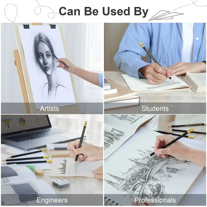 Sketch Pencils For Drawing Set of 8 - 2B 12B 10B 5B 3B HB H 6H Arts Pencils - sketch pencil, artist pencil, graphite pencils