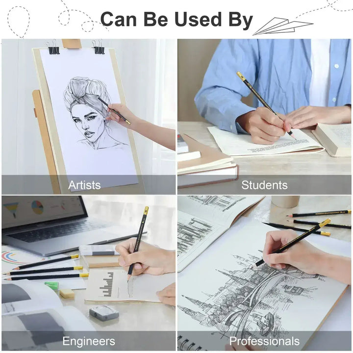 Drawing Pencils for Artists Set of 8 - B, 2B, 4B, 6B, 8B, HB, 2H, 4H - sketch pencil, artist pencil, graphite pencils
