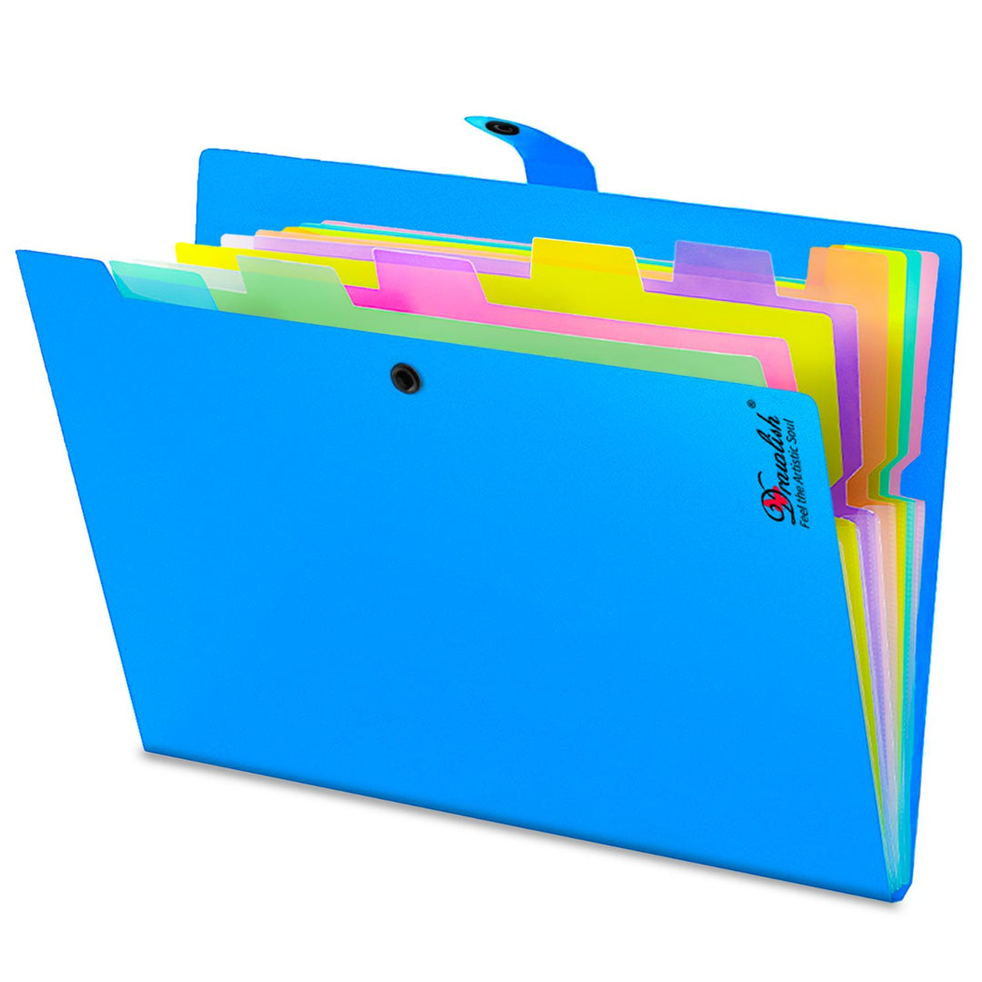 A4 Document Folder - 10 Poly Pockets of Expandable File Organiser - office folder, organiser file, folder for papers