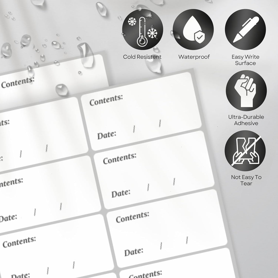 Freezer Labels Stickers - 300 White Sticky Labels (6x3 cm) - labels, sticker labels, sticky labels