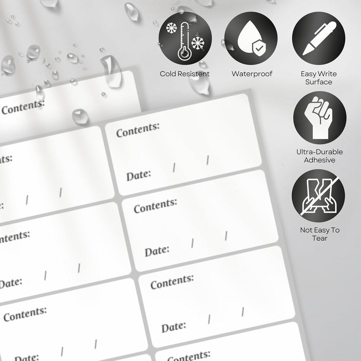 Freezer Labels Stickers - 300 White Sticky Labels (6x3 cm) - labels, sticker labels, sticky labels