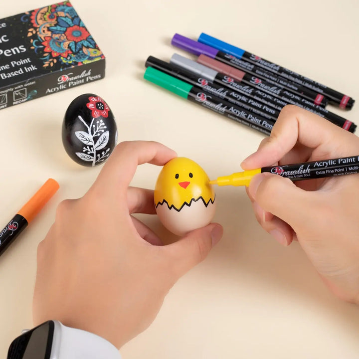 Extra Fine Tip Acrylic Painter Pens Set of 12 Paint Markers - Paint Pens, paint pens kids, acrylic paint pen