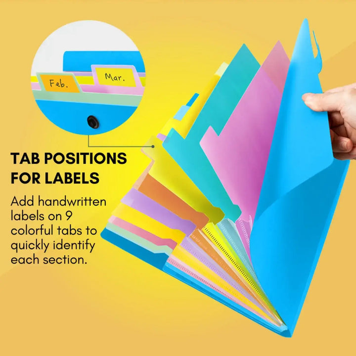 A4 Document Folder - 10 Poly Pockets of Expandable File Organiser - office folder, organiser file, folder for papers