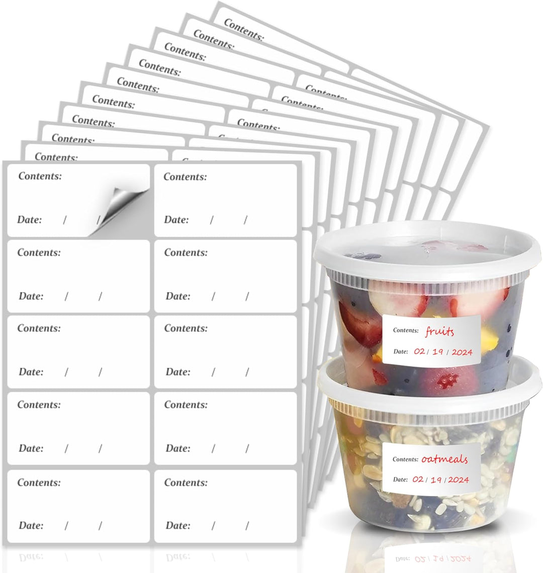 Freezer Labels Stickers - 300 White Sticky Labels (6x3 cm) - labels, sticker labels, sticky labels