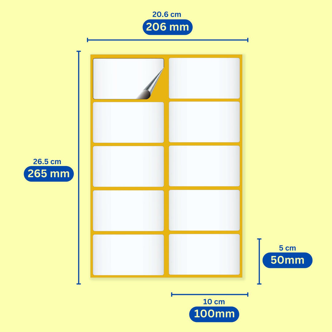 Drawlish White Address Sticky Labels Pack of 100 - Glossy Name Labels - namelabels, stickers printing, sticker labels