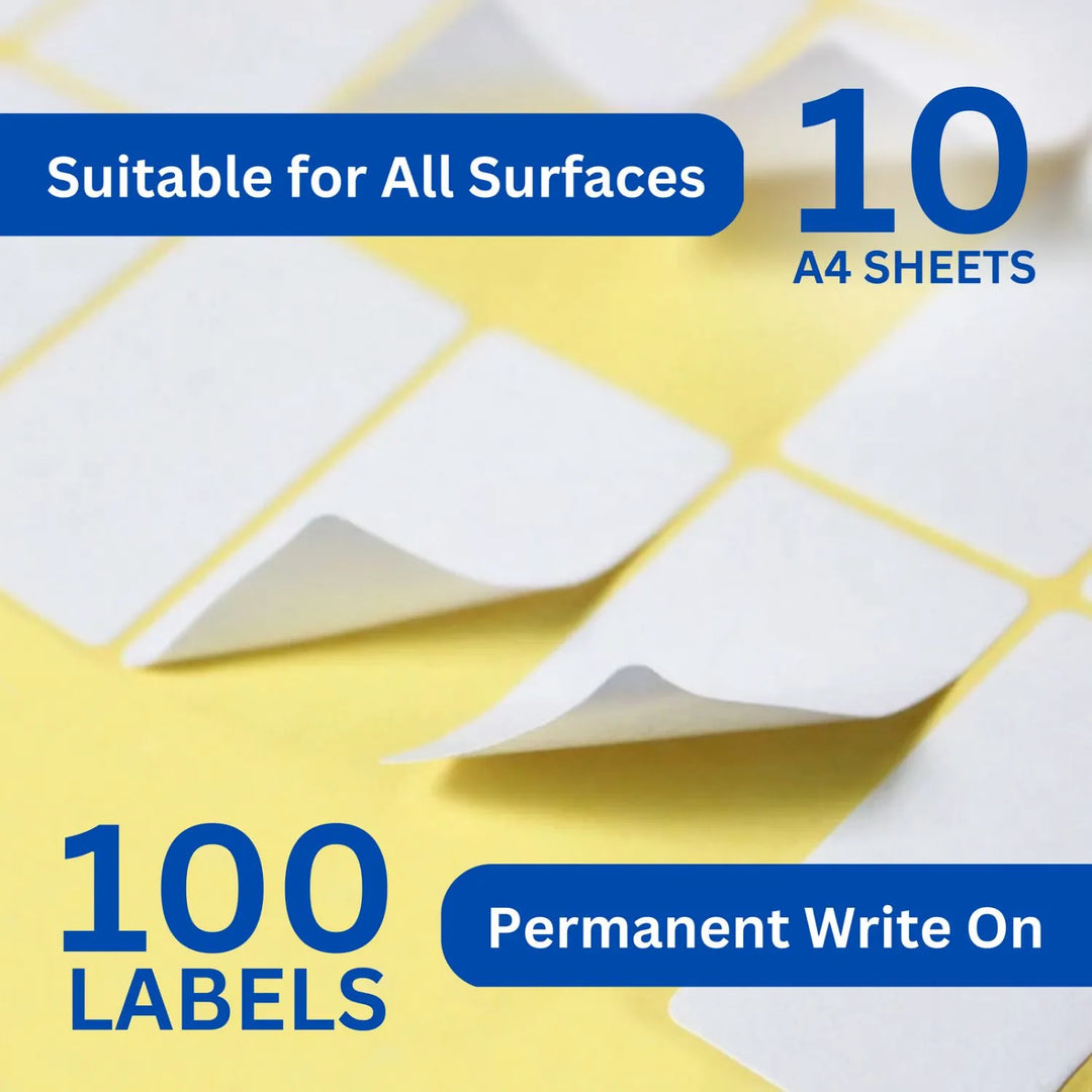 Drawlish White Address Sticky Labels Pack of 100 - Glossy Name Labels - namelabels, stickers printing, sticker labels