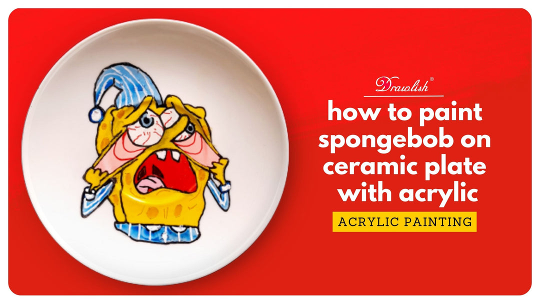 How To Paint Spongebob On Ceramic Plate With Acrylic Paint Pens