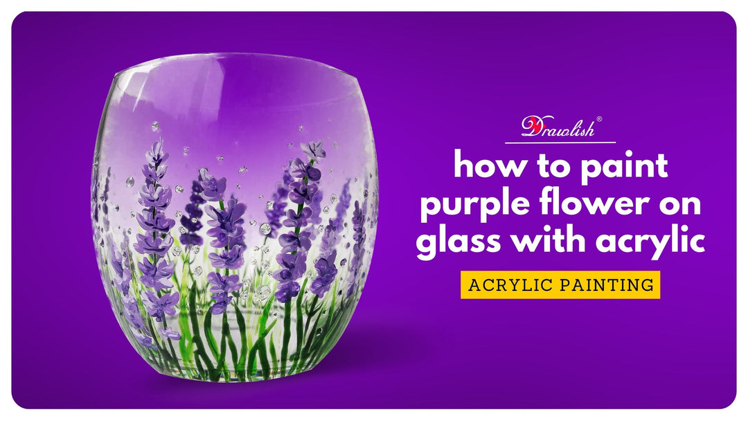 How To Paint Purple Flower On Glass With Acrylic Paint Pens