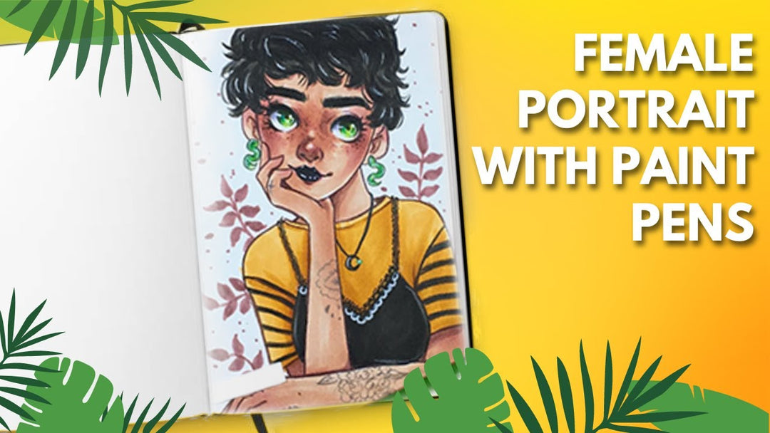 How to Paint Girl Cartoon on Sketchbook with Acrylic Pens