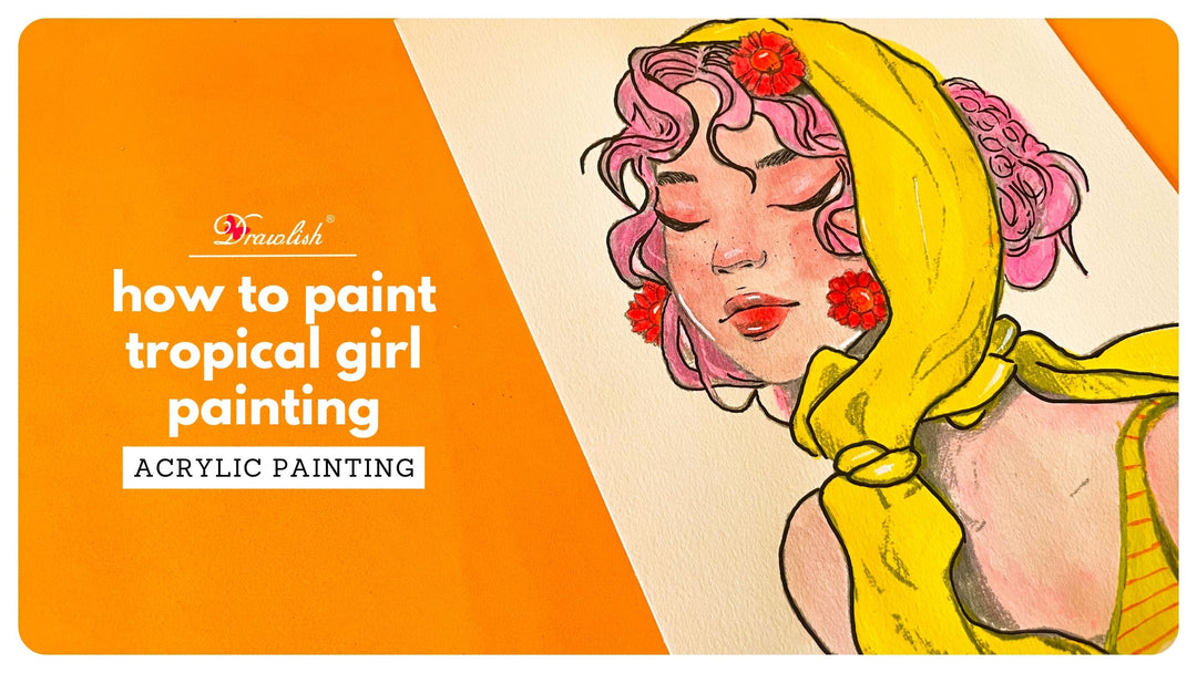 How To Paint Tropical Girl Painting With Acrylic Paints