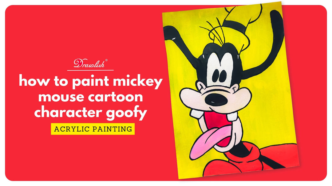 How To Paint Mickey Mouse Cartoon Character Goofy With Acrylic Paint