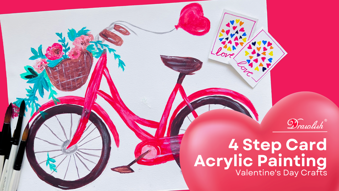 Valentine's Day Crafts: 4 Step Easy Gift Card Acrylic Painting