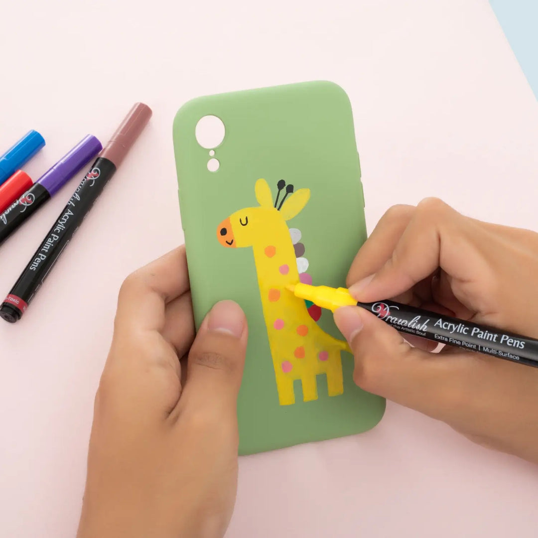 Phone Case Painting with rock painting pens