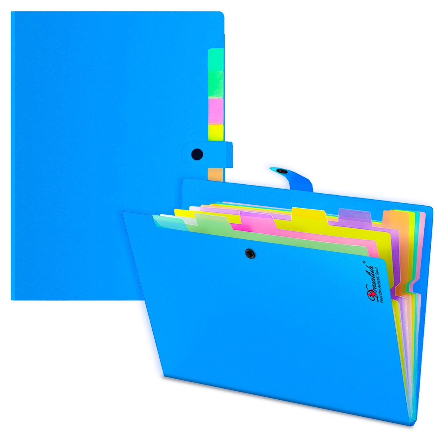 Expanding File Folder Pack of 2 - 10 Pockets Blue Organiser – Drawlish