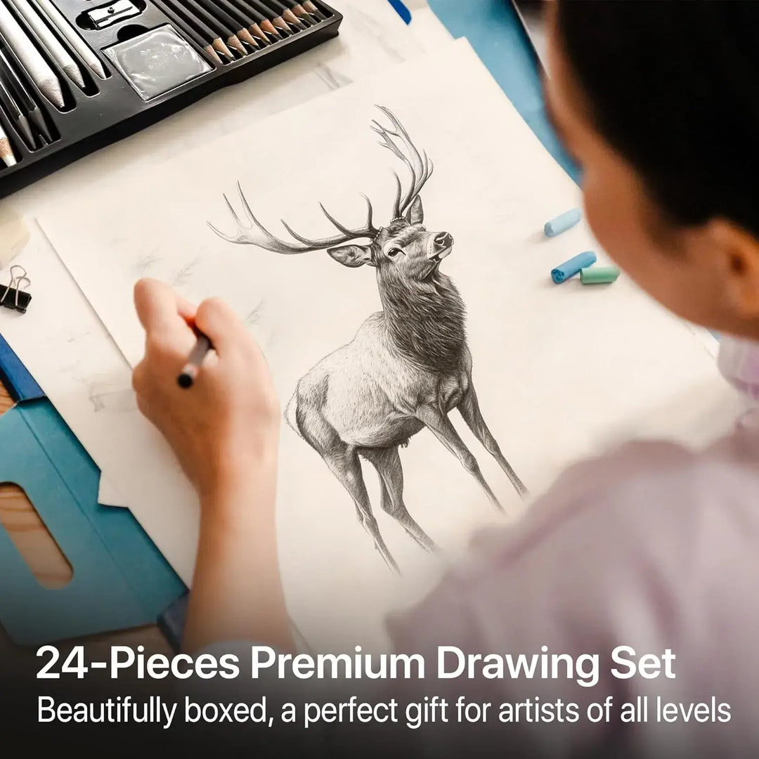 Drawing Set for Adults – 24-Piece Artist Pencil Set for Artists & Professionals