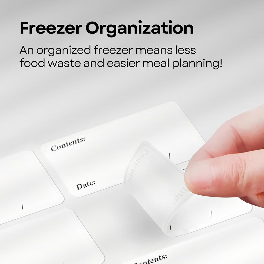Freezer Labels Stickers - 300 White Sticky Labels (6x3 cm)